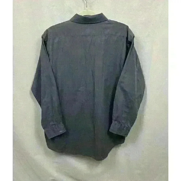 John Blair Mens Size 16 Button Up Shirt Gray Long Sleeve Cotton Polyester - Picture 10 of 10